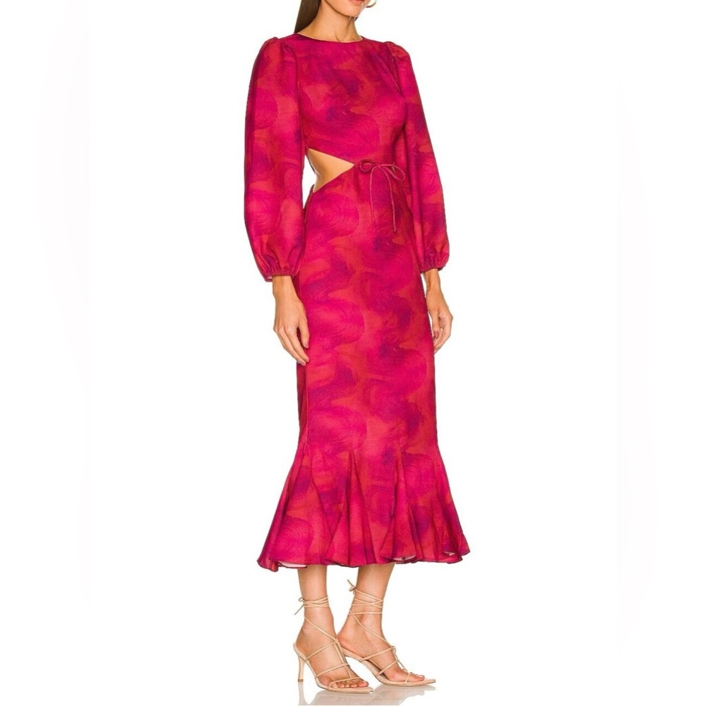 Rhode Chiara Dress in Lover's Lane Red Maxi Waist Cut Out Size 2
